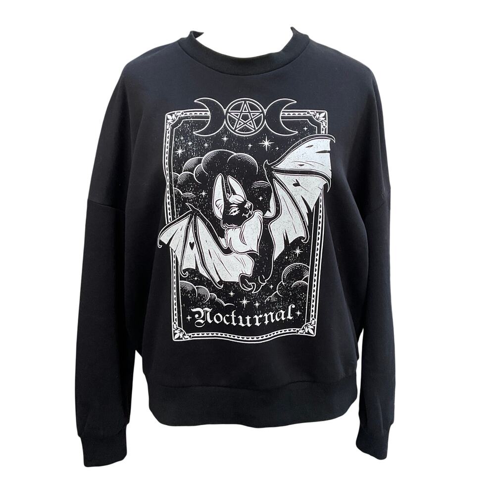 The Grave Girls Nocturnal Vampire Bat Sweater Black Size Medium/Large